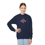 Kids Chutzpah Girl Pink Logo Crewneck Sweatshirt (Color Options)