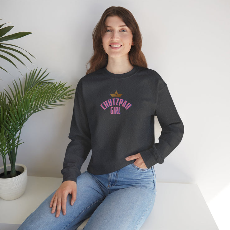 Adult Chutzpah Girl Pink Logo Crewneck Sweatshirt (Color Options)